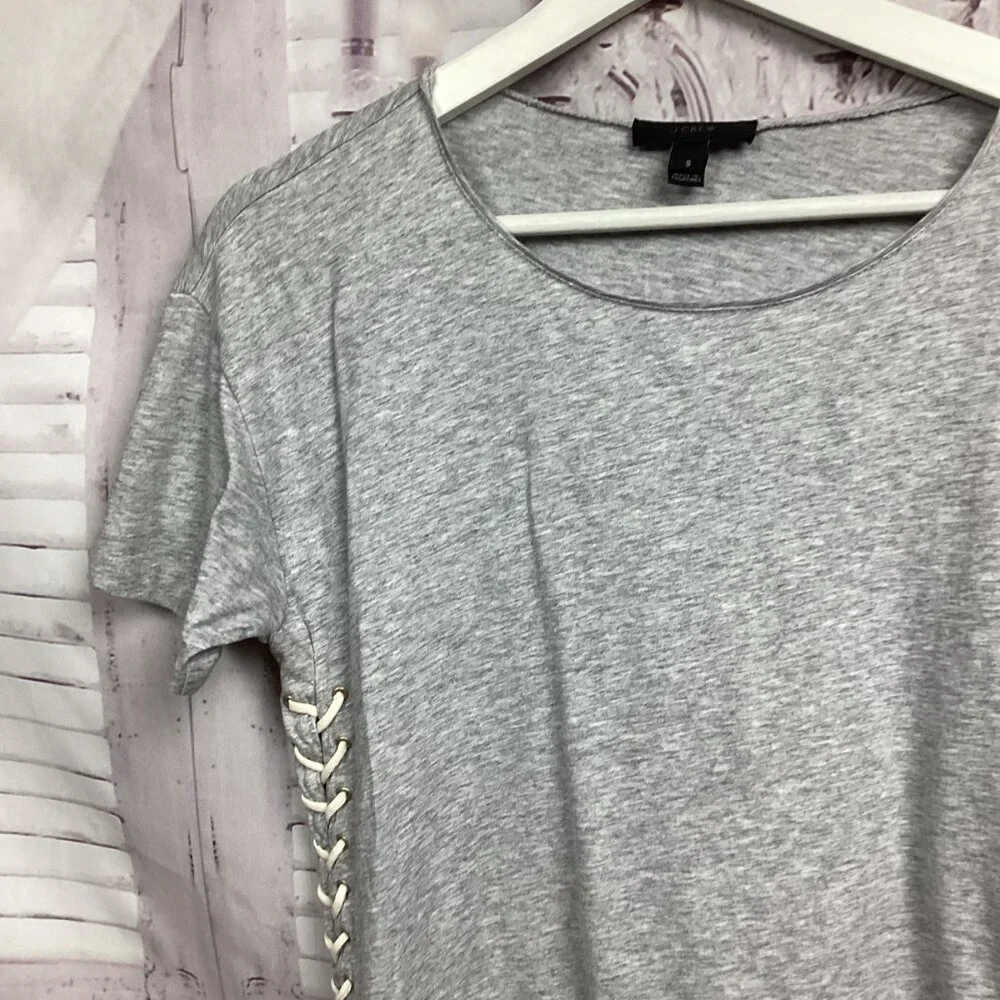 J Crew Gray Tee Shirt Laced Side Details S